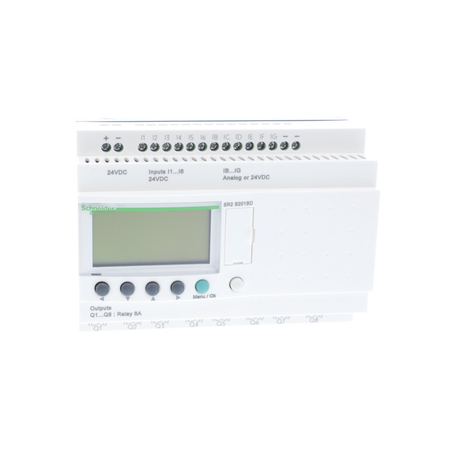 Compact Smart Relay Zelio Logic-20 I o-24 V DC-Clock-Display Schneider Electric SR2B201BD