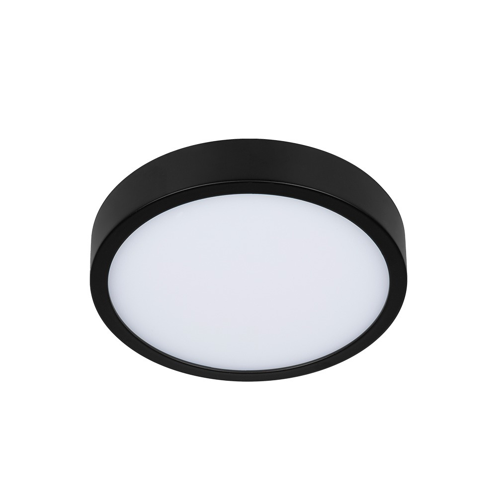 Lámpara de Techo LED Tipo Plafón para Interior Luz Cálida 8W Negro Illux