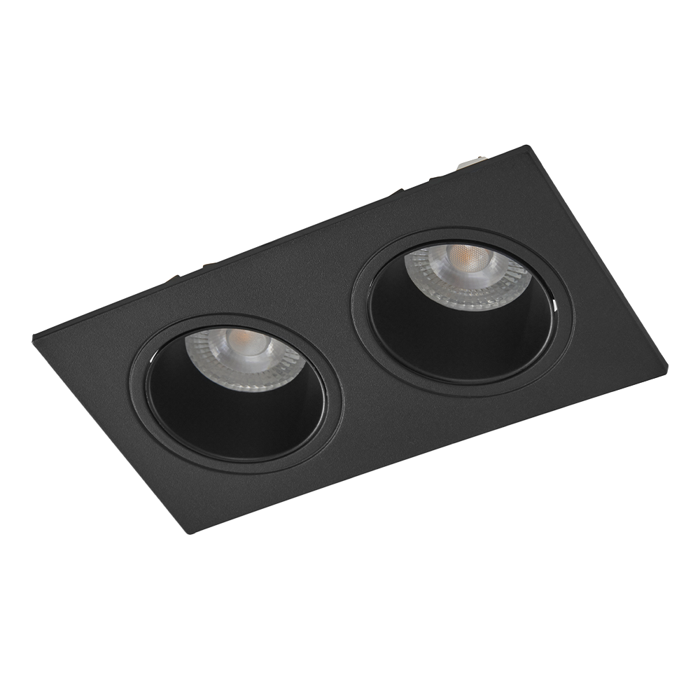 Lámpara de Techo Empotrable para Interior GU5.3  2x9W Negro Illux