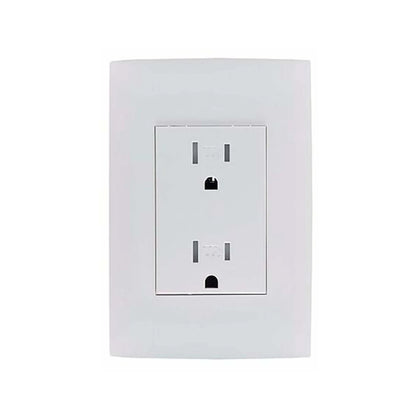 Placa con Contacto Dúplex con Tierra 15A color Blanco Leviton