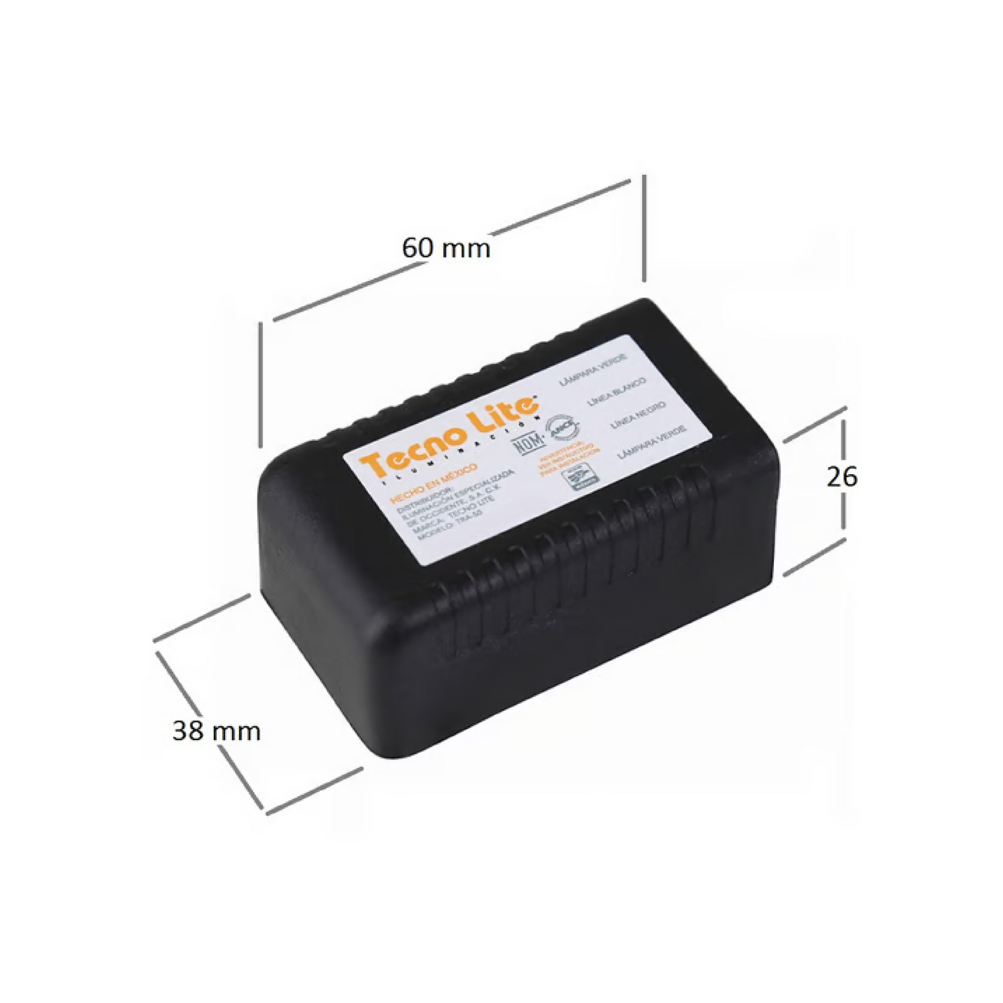 Transformador para Lámparas de bajo voltaje 60W  127-12V  Tecnolite