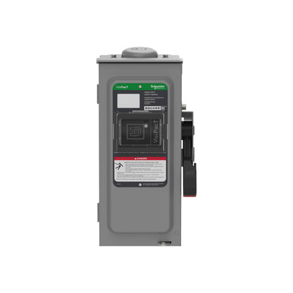 Interruptor de Seguridad, Uso Pesado, con Fusible, Ventana de Visualización, NEMA 3R, 600 V, 30 A, 3 Polos Schneider Electric VH361RB
