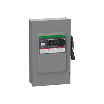 Interruptor de Seguridad, Uso Pesado, con Fusible, Ventana de Visualización, NEMA 1,600 V, 200 A, 3 Polos Schneider Electric VH364