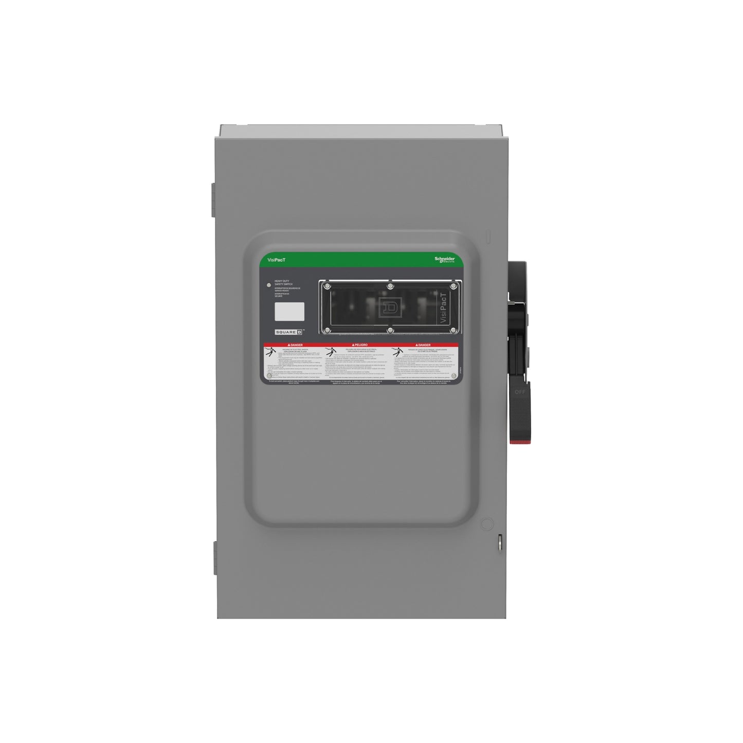 Interruptor de Seguridad, Uso Pesado, con Fusible, Ventana de Visualización, NEMA 1,600 V, 200 A, 3 Polos Schneider Electric VH364