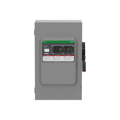 Interruptor de Seguridad, Uso Pesado, con Fusible, Ventana de Visualización, NEMA 1,600 V, 200 A, 3 Polos Schneider Electric VH364