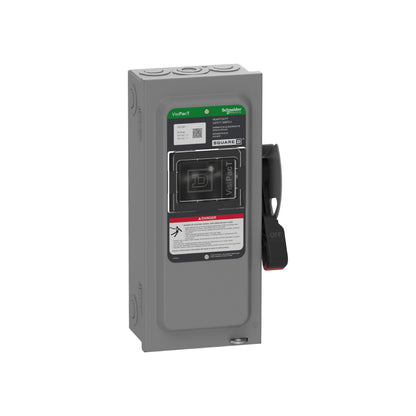 Interruptor de Seguridad, Uso Pesado, sin Fusibles, Ventana de Visualización, NEMA 1,600 V, 30 A, 3 Polos Schneider Electric VHU361