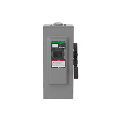 Interruptor de Seguridad, Uso Pesado, sin Fusibles, Ventana de Visualización, NEMA 3R, 600 V, 100 A, 3 Polos Schneider Electric VHU363RB