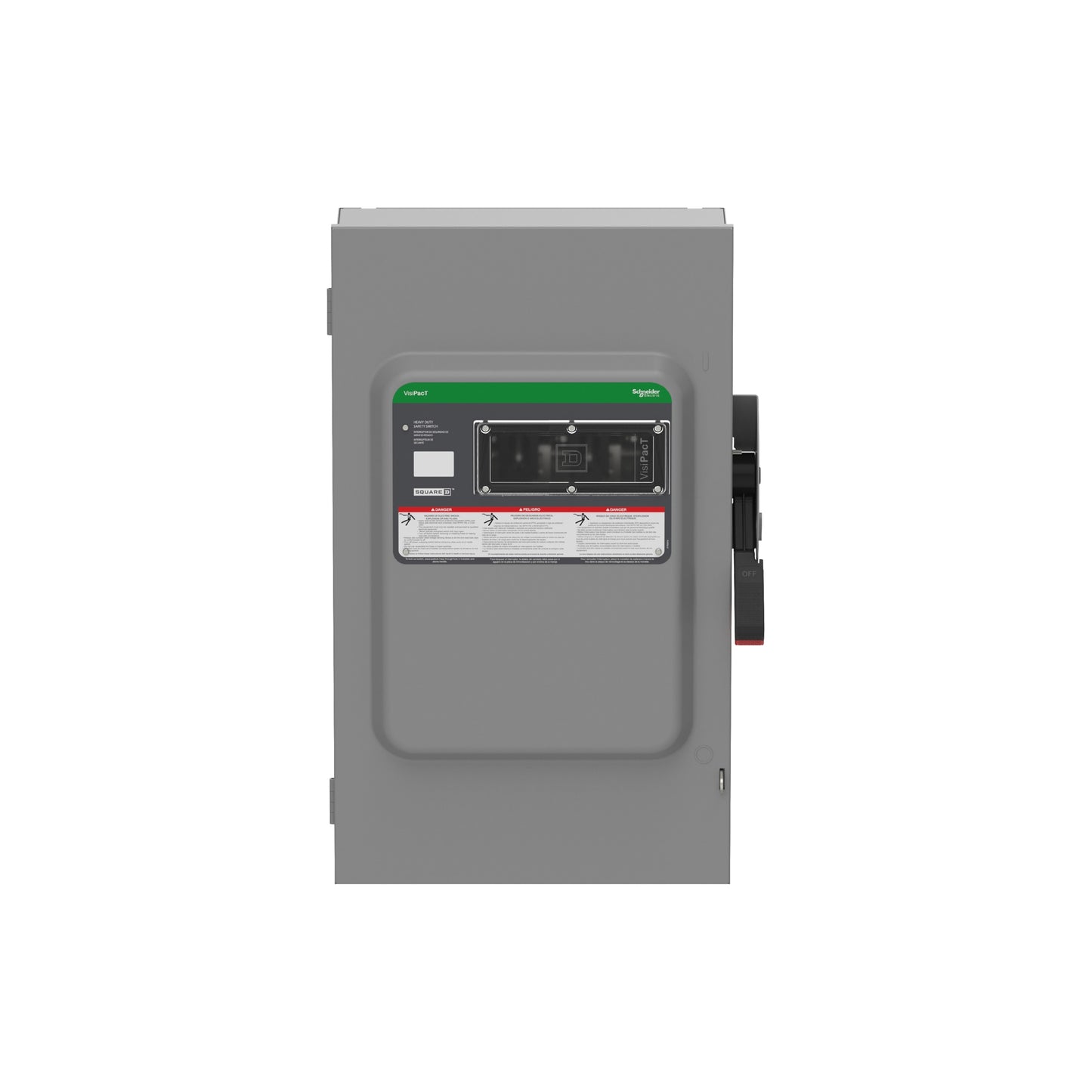Interruptor de Seguridad, Uso Pesado, sin Fusibles, Ventana de Visualización, NEMA 1,600 V, 200 A, 3 Polos Schneider Electric VHU364