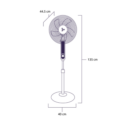 Ventilador de Pedestal Apolo 16" color Blanco Masterfan