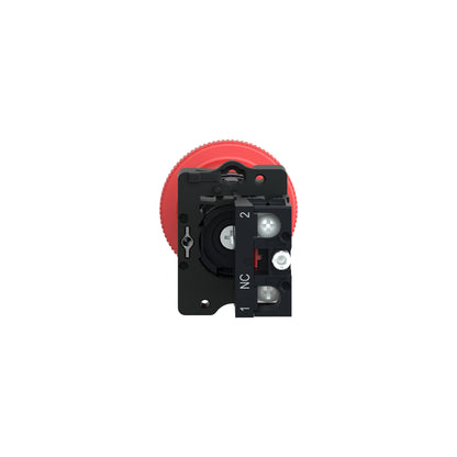 Complete Emergency Switching Off Push Button, Easy Harmony XA2, Plastic, Red Mushroom 40 mm, 22 mm, Turn To Relevador Ase, 1NC Schneider Electric XA2ES542