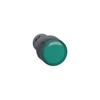 Luz Piloto Monolítica, Easy Harmony XA2, Plástico, Verde, 22 MM, LED Integral, Terminales de Abrazadera de Tornillo, 24 V CA CC Schneider Electric XA2EVB3LC