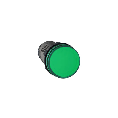Luz Piloto Monolítica, Easy Harmony XA2, Plástico, Verde, 22 MM, LED Integral, Terminales de Abrazadera de Tornillo, 24 V CA CC Schneider Electric XA2EVB3LC