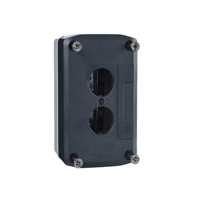 Dark Grey Empty Enclosure Lid With Light Grey Base-2 Cut-Outs Schneider Electric XALD02