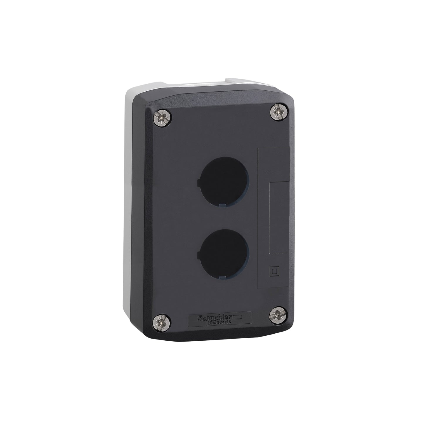 Dark Grey Empty Enclosure Lid With Light Grey Base-2 Cut-Outs Schneider Electric XALD02