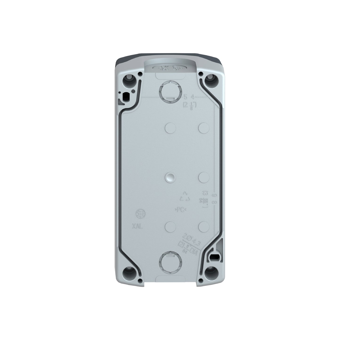 Dark Grey Empty Enclosure Lid With Light Grey Base-3 Cut-Outs Schneider Electric XALD03