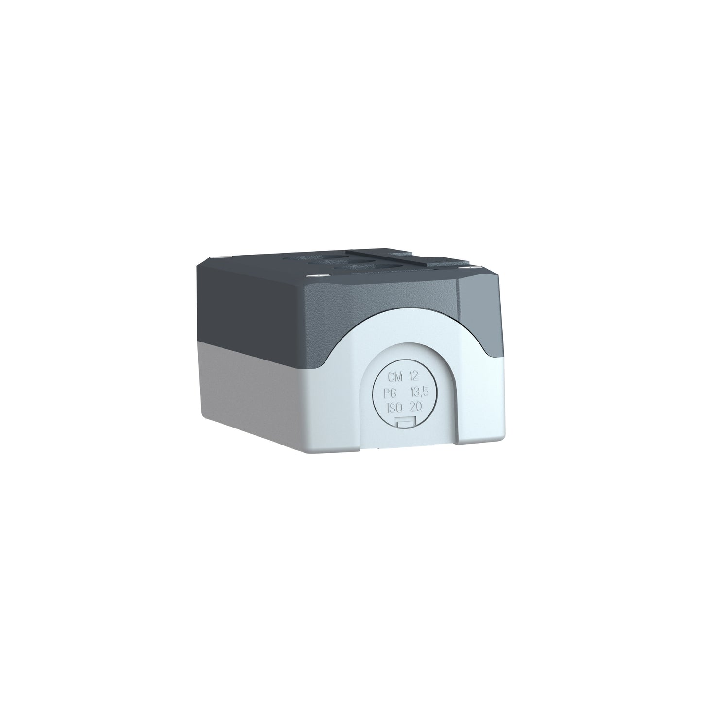 Dark Grey Empty Enclosure Lid With Light Grey Base-3 Cut-Outs Schneider Electric XALD03
