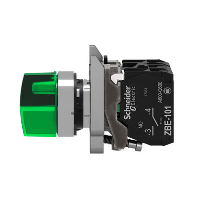 Conmutador Sel Verde Iluminado Ø 22 Mango de 2 Posiciones-120 V-1 Na + 1 NC Schneider Electric XB4BK123G5