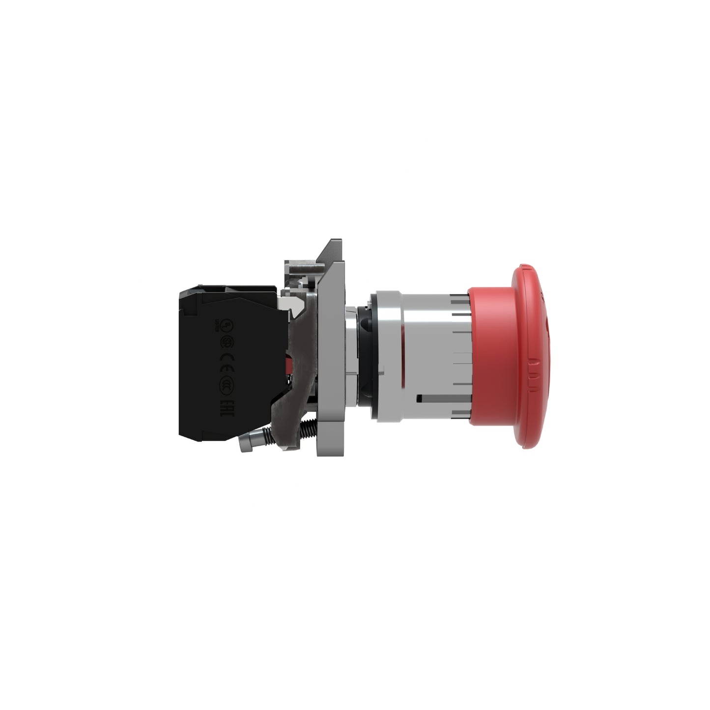 Paro de Emergencia Harmony de 40 MM Ancho, Color Rojo, Restablecimiento con Giro, 1NC Schneider Electric XB4BS8442