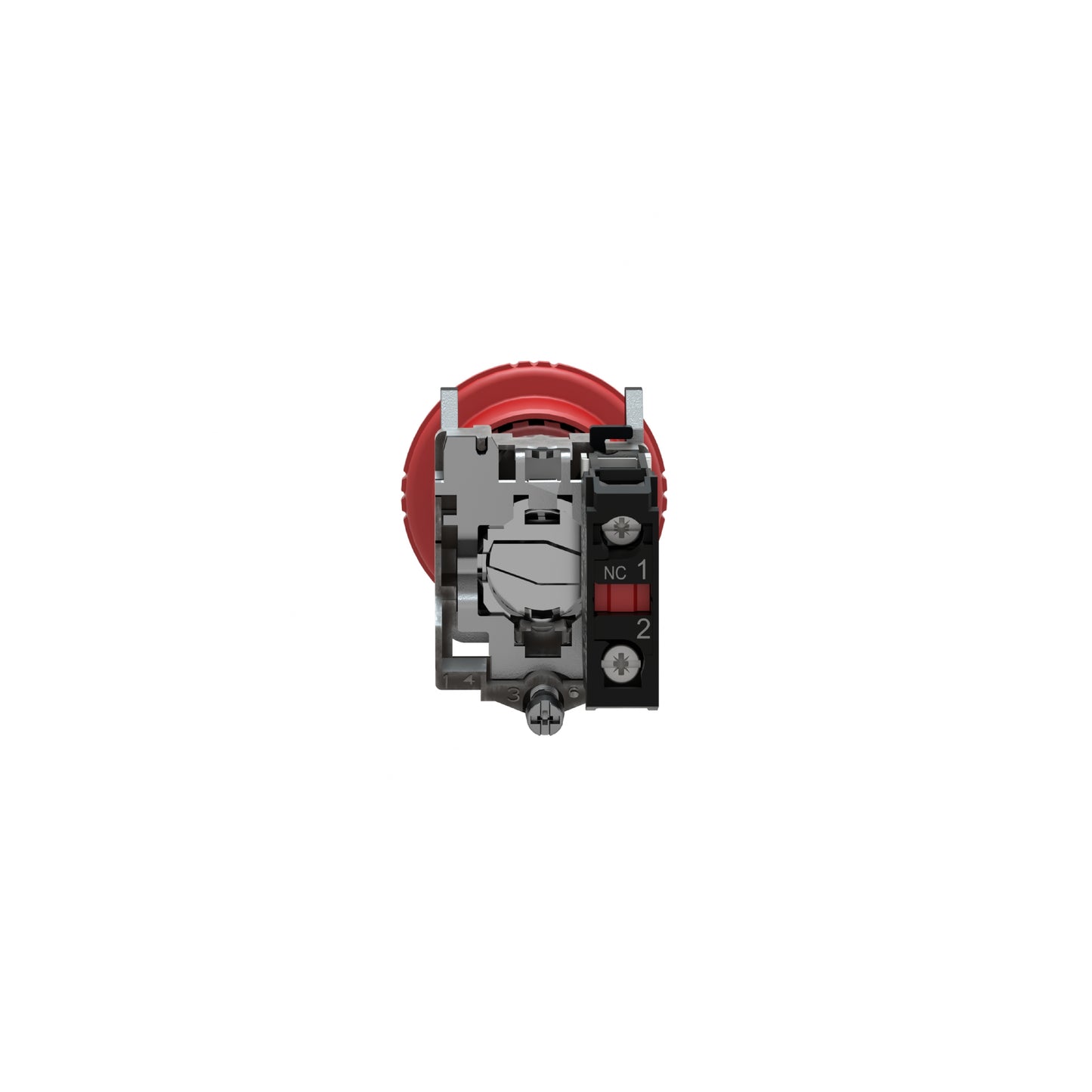 Paro de Emergencia Harmony de 40 MM Ancho, Color Rojo, Restablecimiento con Giro, 1NC Schneider Electric XB4BS8442