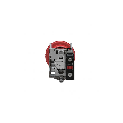 Paro de Emergencia Harmony de 40 MM Ancho, Color Rojo, Restablecimiento con Giro, 1NC Schneider Electric XB4BS8442