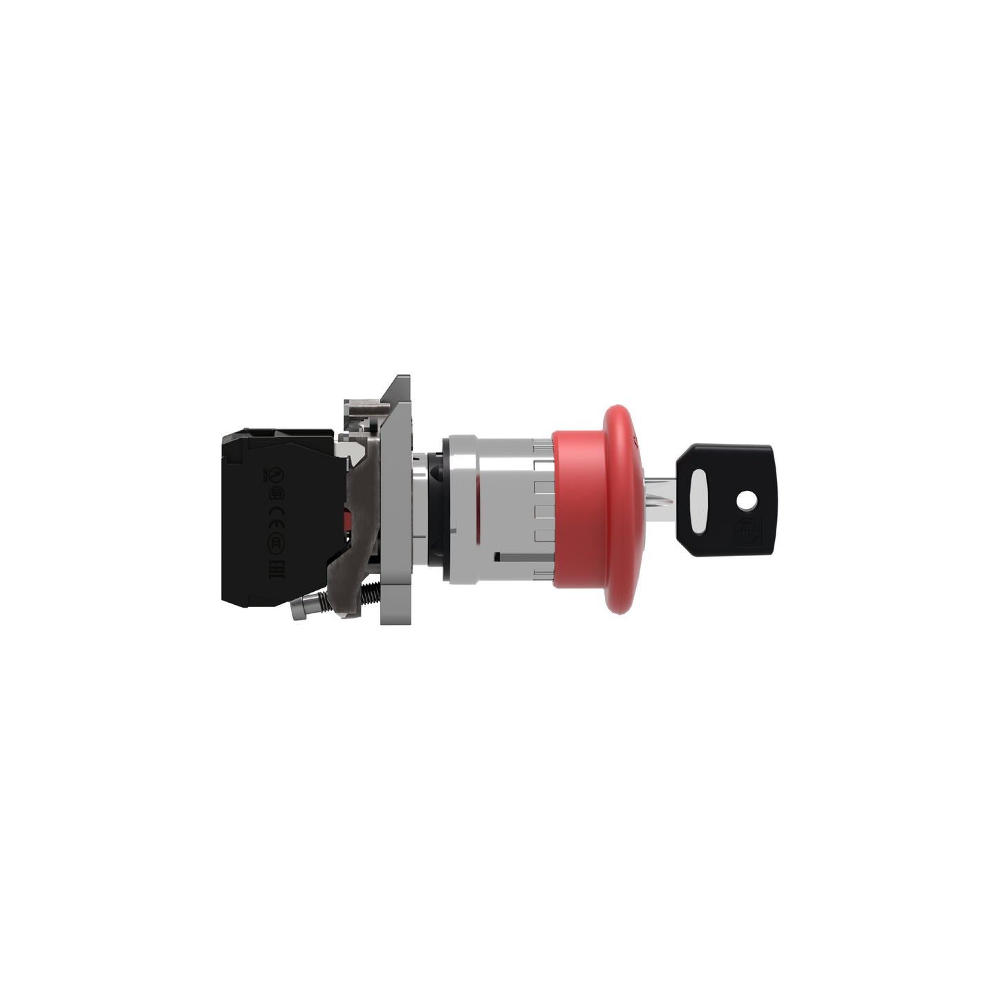 Botón de Parada de Emergencia Ø40 Rojo, Apagado Ø22 Latching Key Relevador Ase 1NC ((*)) Schneider Electric XB4BS9442