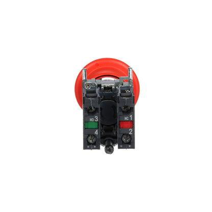 Botón de Parada de Emergencia Ø22 Rojo-Cabeza Redonda Ø 40-Pulsar-Tirar Schneider Electric XB4BT845