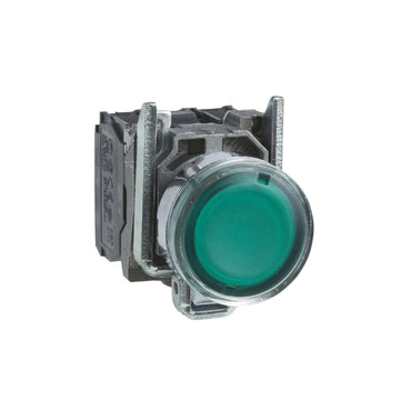 Pulsador Verde Luminoso Ø 22-Retorno Resorte Nivelado-250 V-1 Na + 1 NC Schneider Electric XB4BW3365