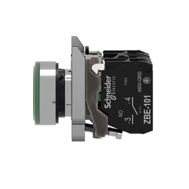 Pulsador Verde Iluminado Ø 22-Retorno Resorte Nivelado-240 V-1 Na + 1 NC Schneider Electric XB4BW33M5