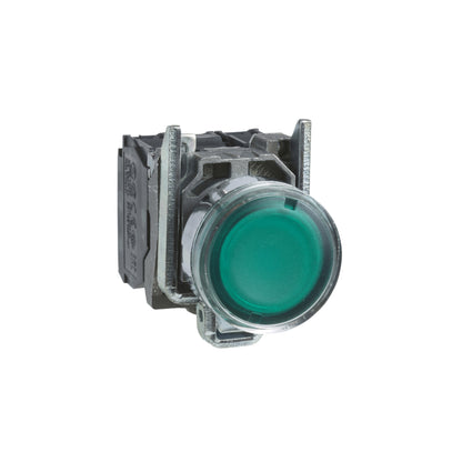 Pulsador Verde Iluminado Ø 22-Retorno Resorte Nivelado-240 V-1 Na + 1 NC Schneider Electric XB4BW33M5