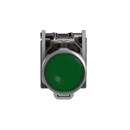Pulsador Verde Iluminado Ø 22-Retorno Resorte Nivelado-240 V-1 Na + 1 NC Schneider Electric XB4BW33M5
