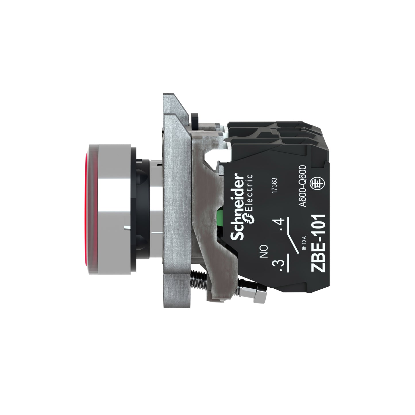 Pulsador Rojo Luminoso Ø 22-Retorno Resorte Nivelado-24 V-1 Na + 1 NC Schneider Electric XB4BW34B5