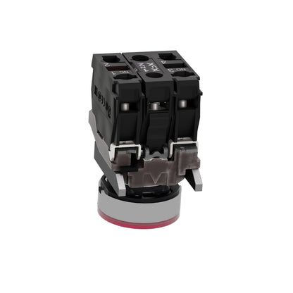 Pulsador Rojo Luminoso Ø 22-Retorno Resorte Nivelado-24 V-1 Na + 1 NC Schneider Electric XB4BW34B5