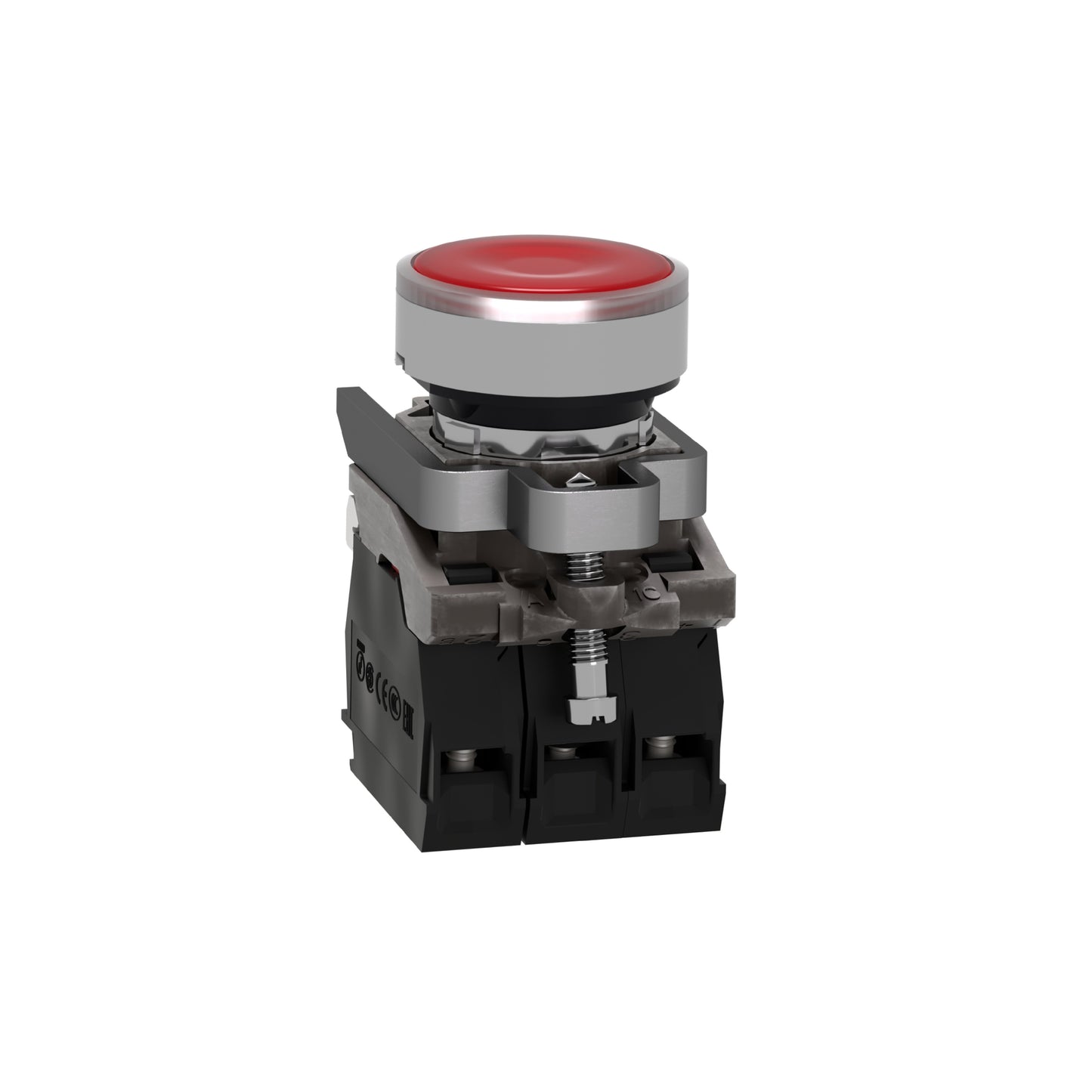 Pulsador Rojo Luminoso Ø 22-Retorno Resorte Nivelado-120 V-1 Na + 1 NC Schneider Electric XB4BW34G5