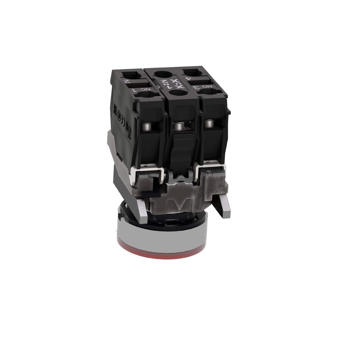 Pulsador Rojo Luminoso Ø 22-Retorno Resorte Nivelado-120 V-1 Na + 1 NC Schneider Electric XB4BW34G5