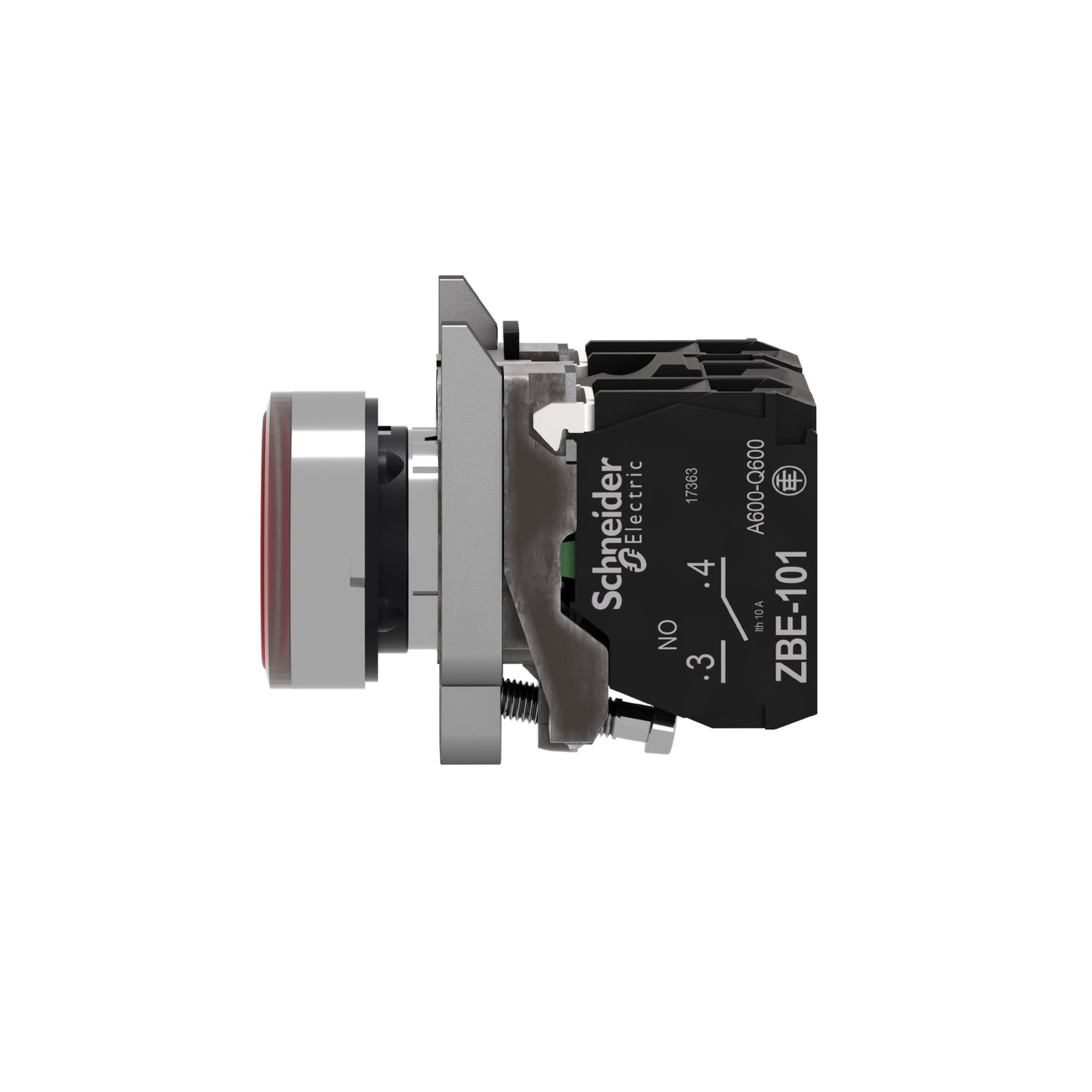 Pulsador Rojo Luminoso Ø 22-Retorno Resorte Nivelado-120 V-1 Na + 1 NC Schneider Electric XB4BW34G5