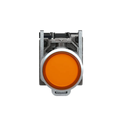 Pulsador Amarillo Luminoso Ø 22- Retorno Resorte Nivelado-120 V-1 Na + 1 NC Schneider Electric XB4BW35G5