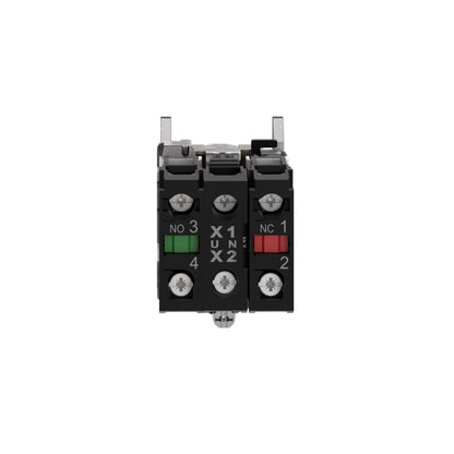 Pulsador Azul Luminoso Ø 22-Retorno Resorte Nivelado-24 V-1 Na + 1 NC Schneider Electric XB4BW36B5
