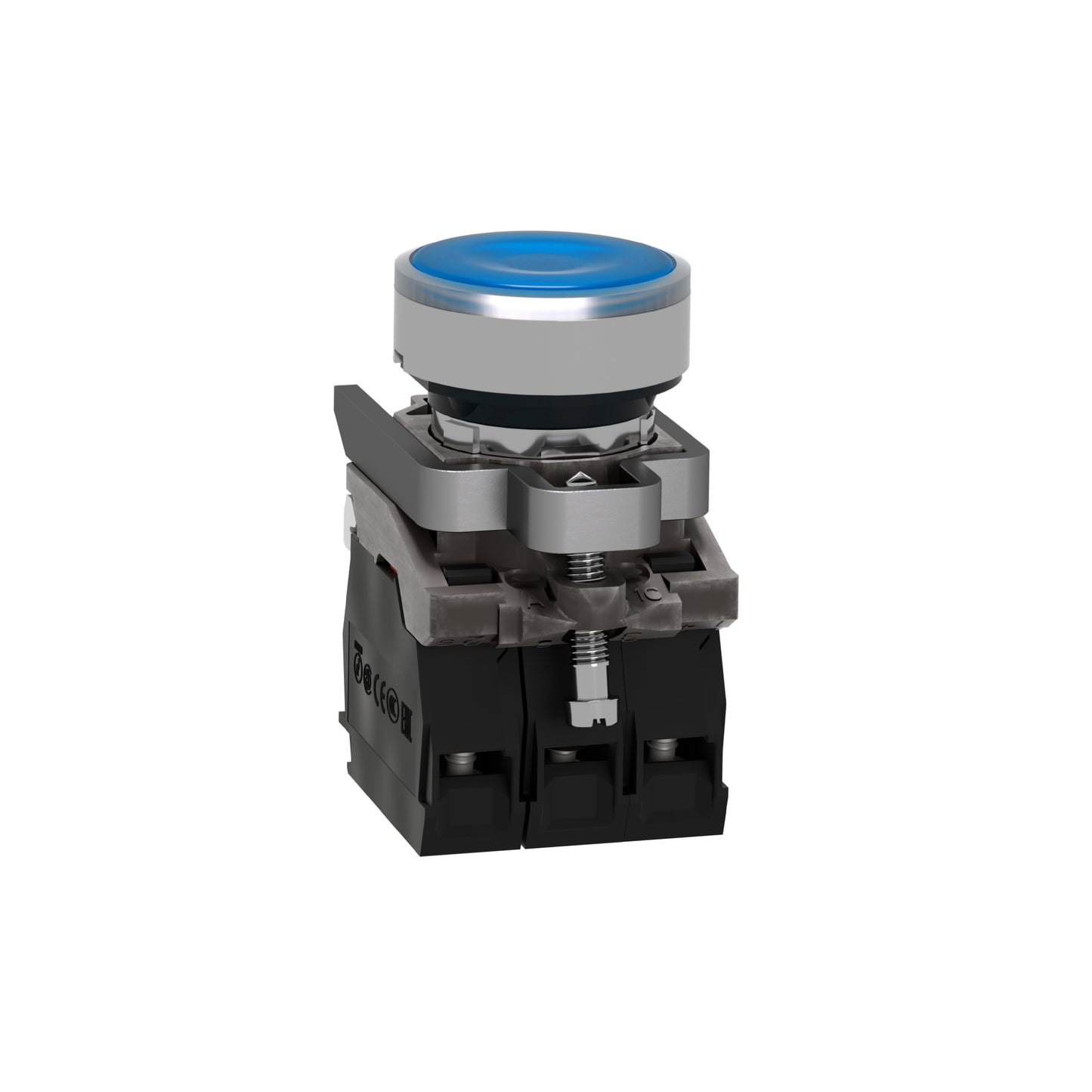 Pulsador Azul Luminoso Ø 22-Retorno Resorte Nivelado-24 V-1 Na + 1 NC Schneider Electric XB4BW36B5