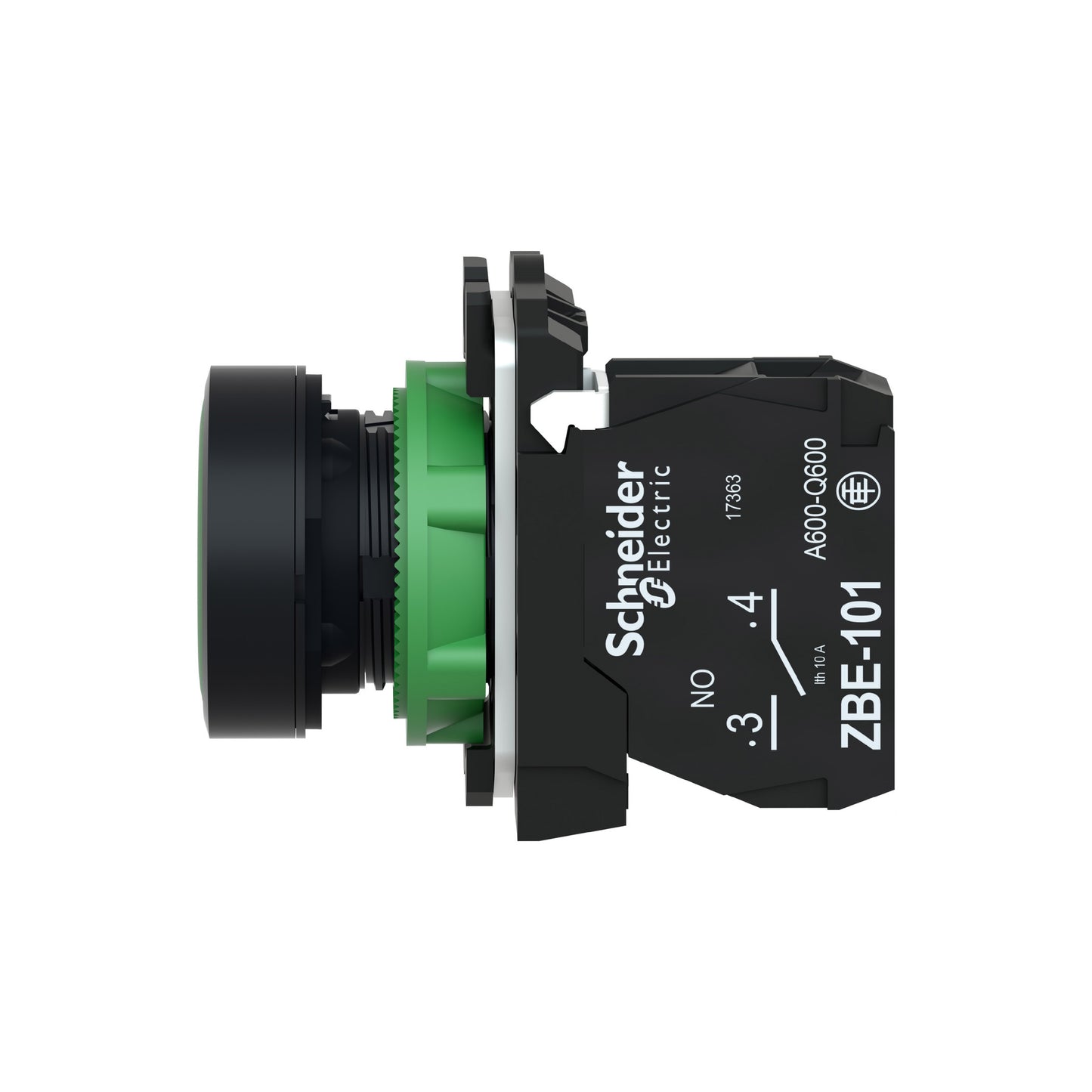 Pulsador Verde 22 mm Retorno Resorte Nivelado 1 NA Schneider Electric XB5AA31