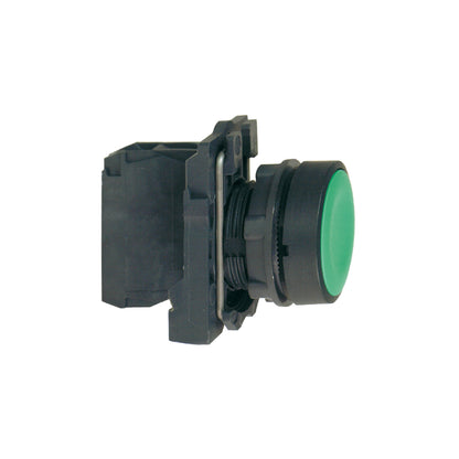 Pulsador Verde 22 mm Retorno Resorte Nivelado 1 NA Schneider Electric XB5AA31