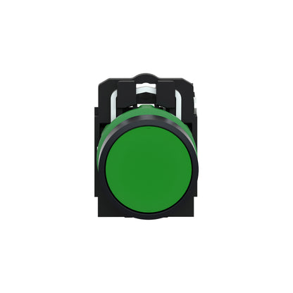 Pulsador Verde 22 mm Retorno Resorte Nivelado 1 NA Schneider Electric XB5AA31