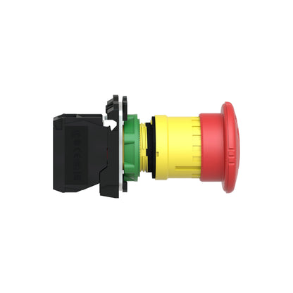 Red Ø40 Emergency Stop, Switching Off Pushbutton Ø22 Latching Turn Relevador Ase 1NC Schneider Electric XB5AS8442