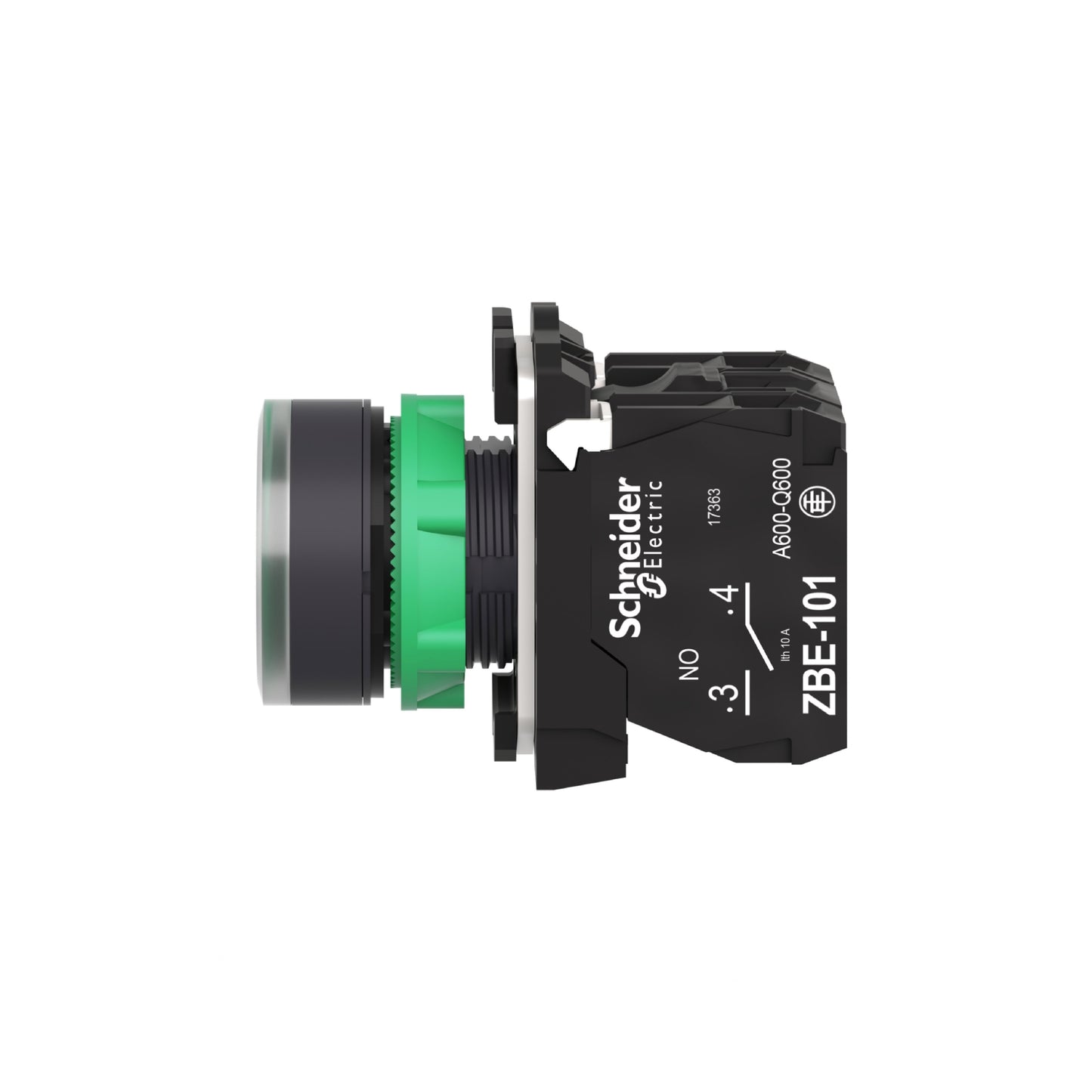 Pulsador Verde Luminoso Ø 22-Retorno Resorte Nivelado-24 V-1 Na + 1 NC Schneider Electric XB5AW33B5