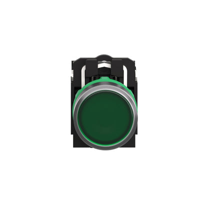 Pulsador Verde Luminoso Ø 22-Retorno Resorte Nivelado-24 V-1 Na + 1 NC Schneider Electric XB5AW33B5