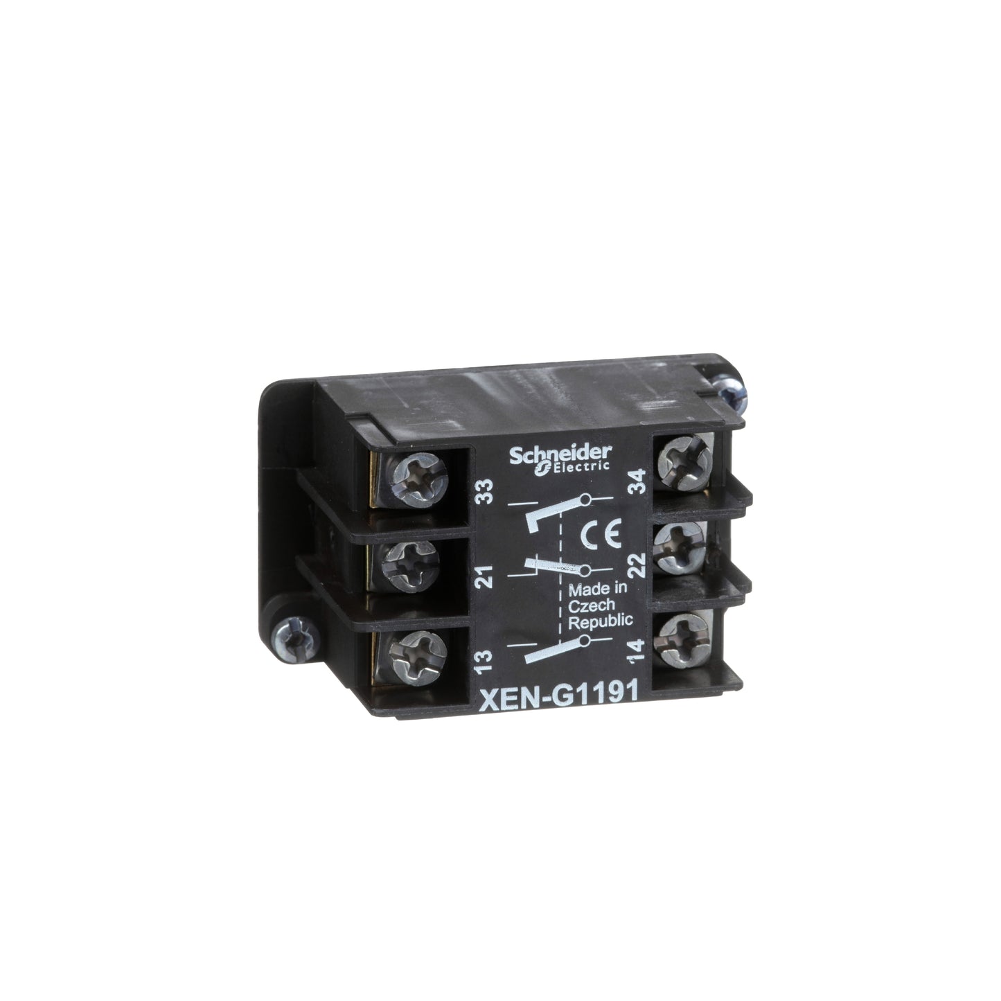 Spring Return Contact Block-1 NC + 2 NO-Front Mounting Schneider Electric XENG1191