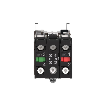 Cuerpo para Botón de Control Iluminado-Ø 22-LED Integral Blanco 1 Na + 1 NC Schneider Electric ZB4BW0B15