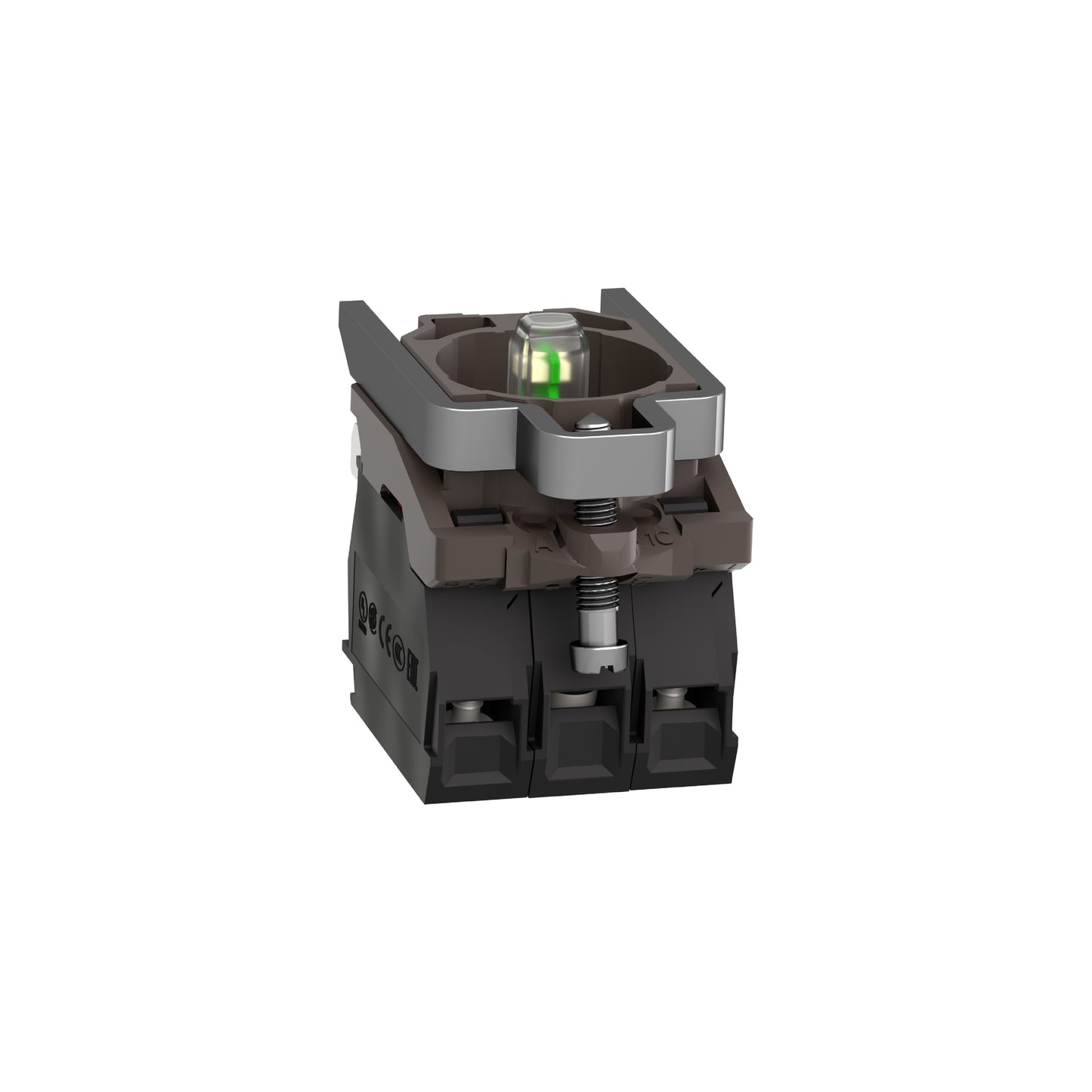 Cuerpo para Botón de Control Iluminado-Ø 22-LED Integral Blanco 1 Na + 1 NC Schneider Electric ZB4BW0M15