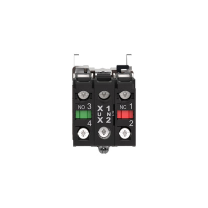 Cuerpo para Botón de Control Iluminado-Ø 22-LED Integral Blanco 1 Na + 1 NC Schneider Electric ZB4BW0M15