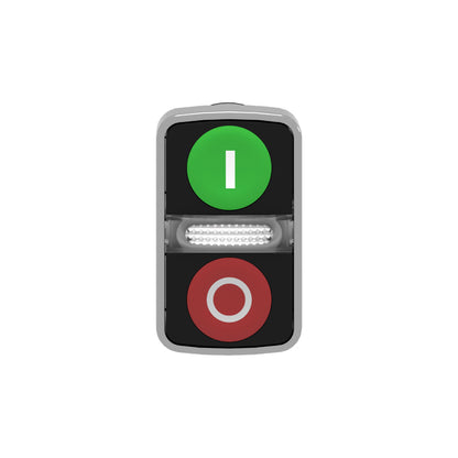 Cabeza de Pulsador de Dos Accionad.-Ø 22-Verde + Rojo-E-S-IP66, IP69 K Schneider Electric ZB4BW7A3741